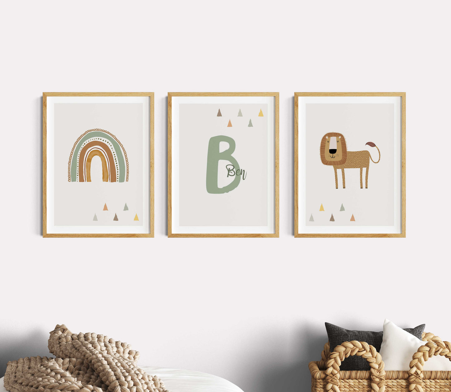 Rainbow | Name | Lion | Set of 3 Boho