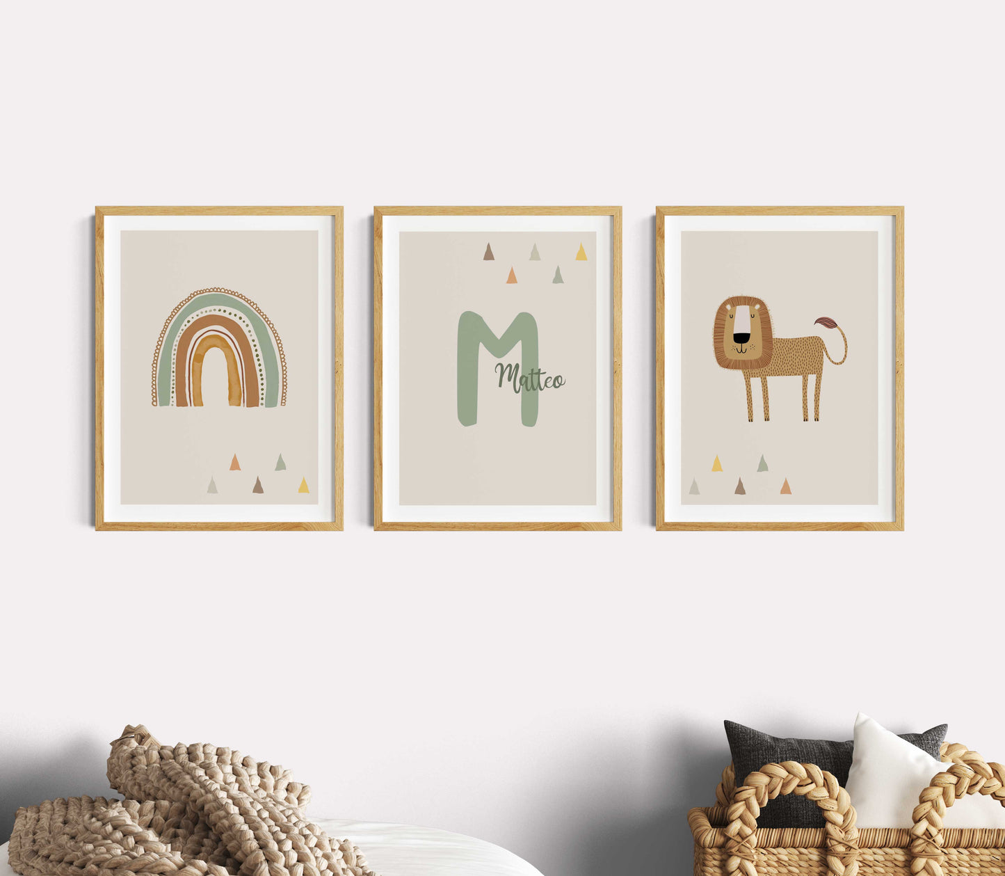 Rainbow | Name | Lion | Set of 3 Boho