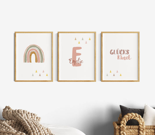 Rainbow | Name | Children's saying | Set of 3