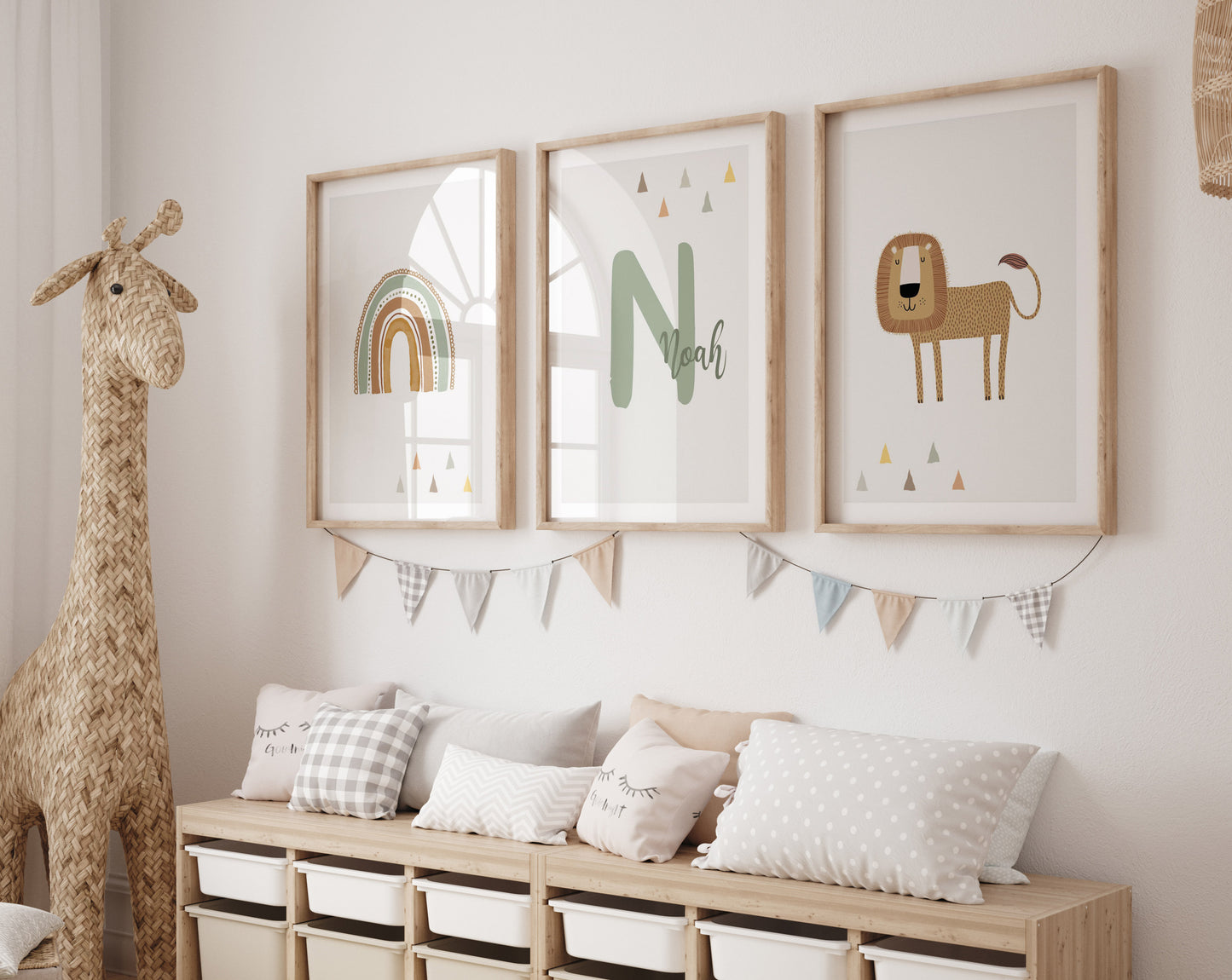 Rainbow | Name | Lion | Set of 3 Boho