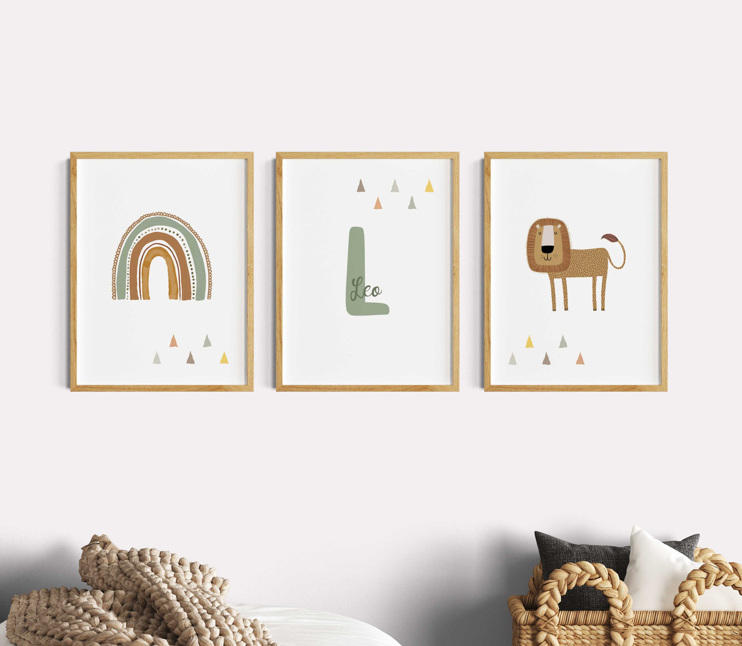 Rainbow | Name | Lion | Set of 3 Boho