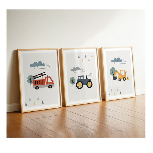 Fire engine | Tractor | Excavator | 3-series