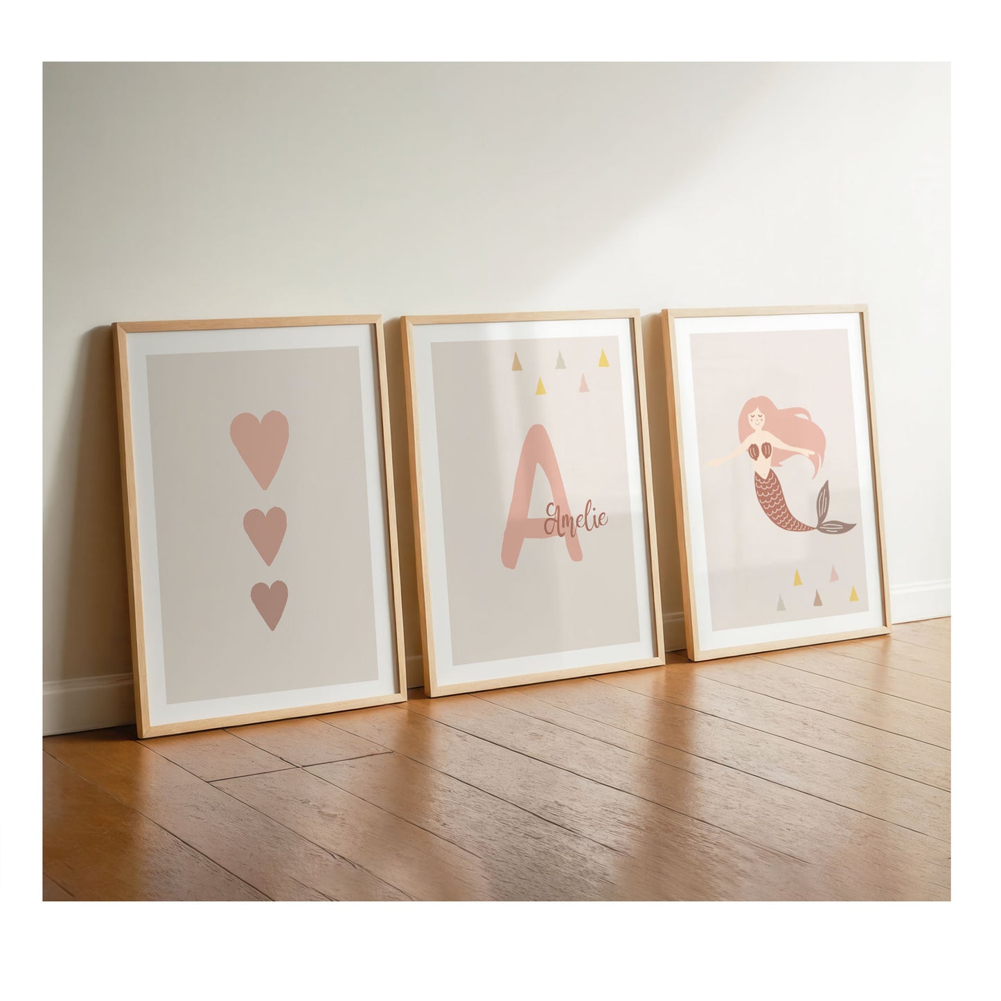 Hearts | Name | Mermaid | Set of 3