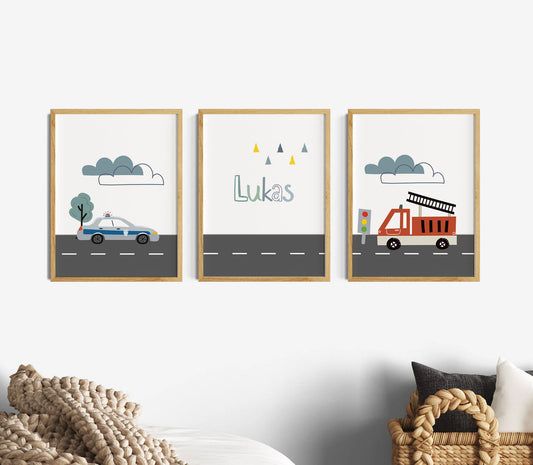 Polizeauto | Name | Feuerwehrwagen | 3er