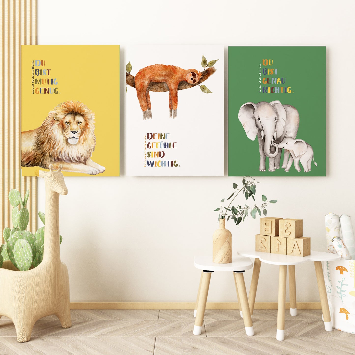 Encouragement | Lion Sloth Elephant | Set of 3