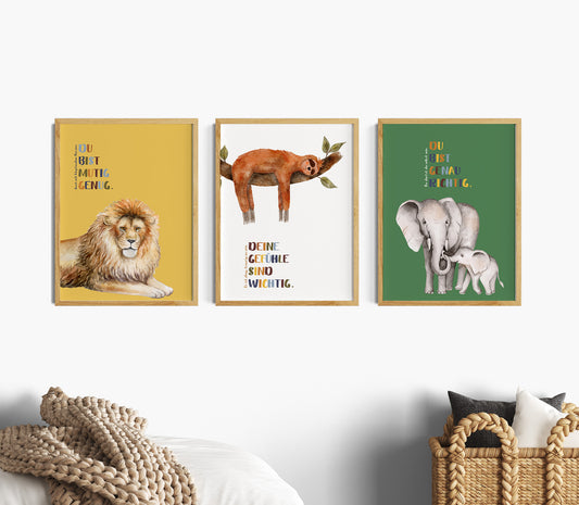 Encouragement | Lion Sloth Elephant | Set of 3