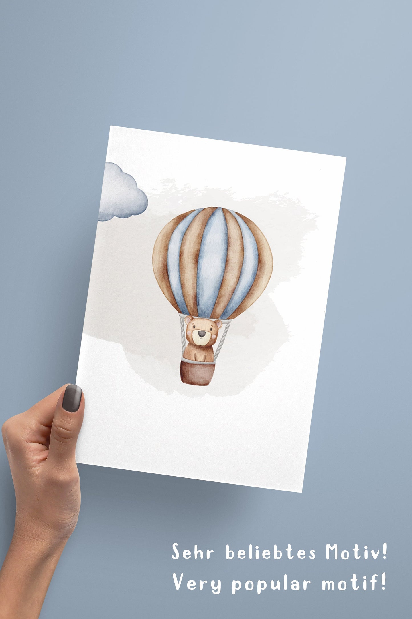 Bear Hot Air Balloon | Name Moon | Airplane | Set of 3