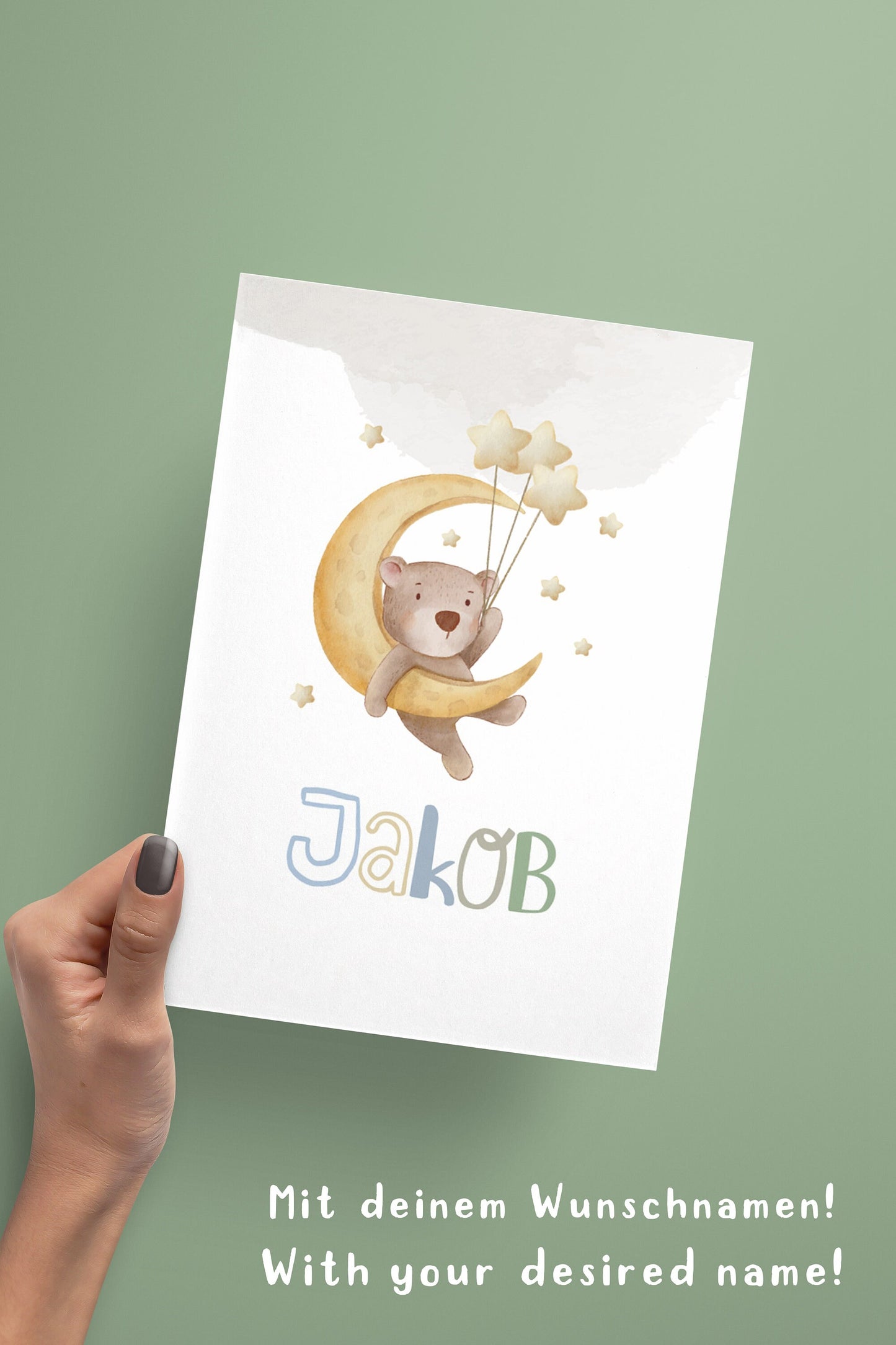Bear Hot Air Balloon | Name Moon | Airplane | Set of 3