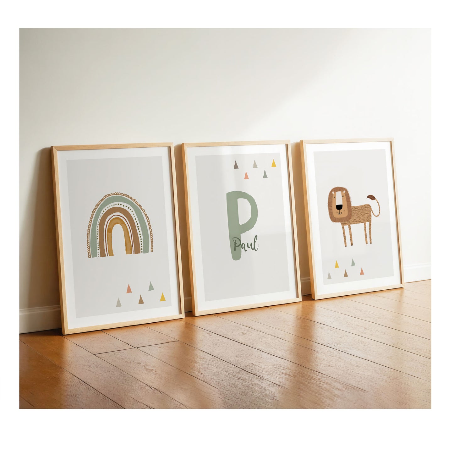 Regenbogen | Name | Löwe | 3er Set Boho