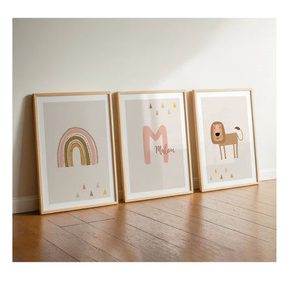 Rainbow | Name | Lion | Set of 3 posters