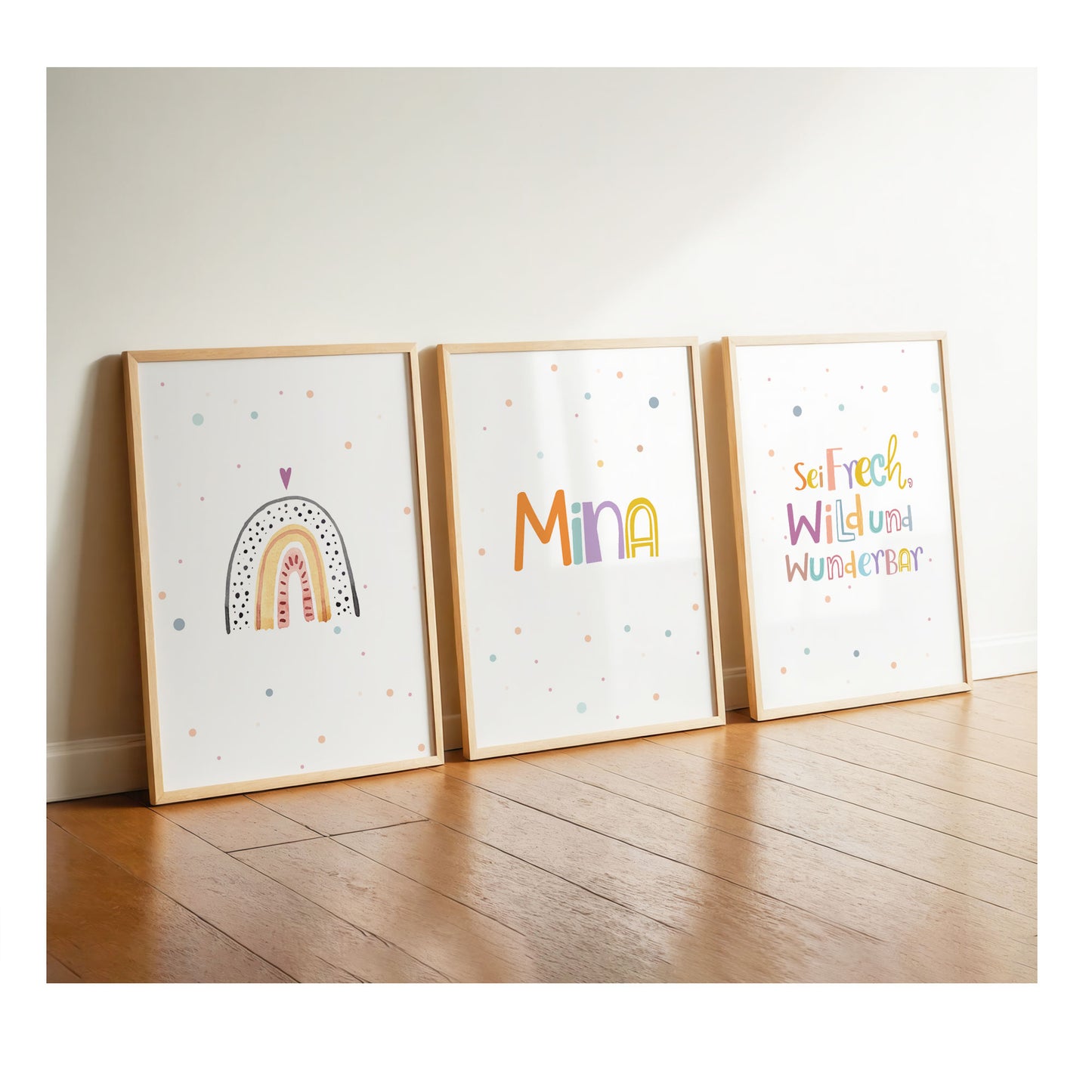 Rainbow | Name | Children's saying | Set of 3