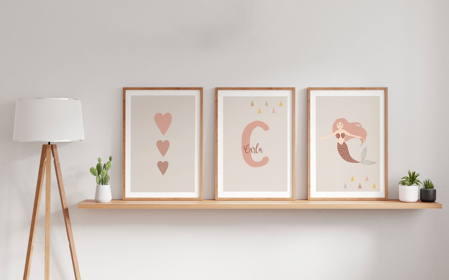 Hearts | Name | Mermaid | Set of 3