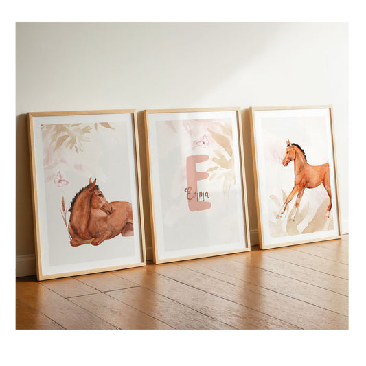 Pferde | Name | Pastellfarben | 3er