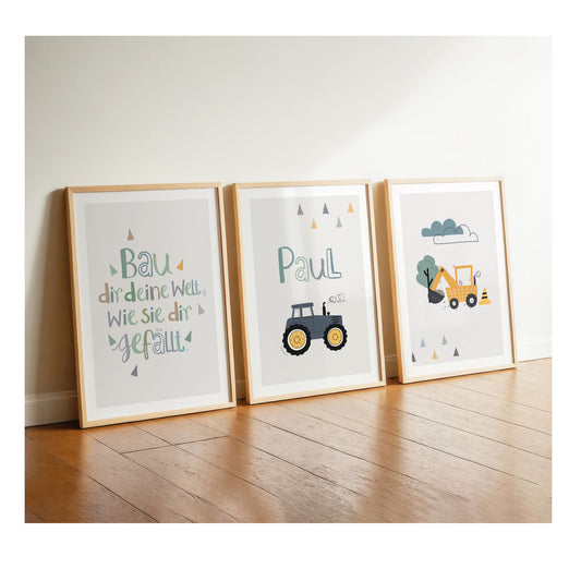 Kinderspruch | Traktor Name | Bagger | 3er