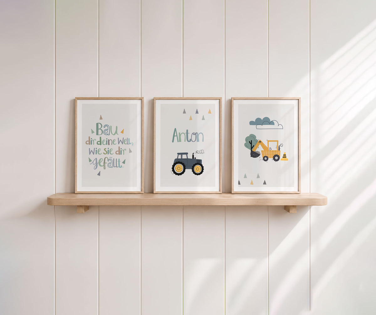 Children's saying | Tractor name | Excavator | 3-piece