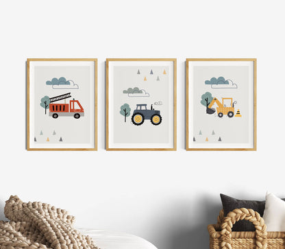 Feuerwehrwagen | Traktor | Bagger | 3er