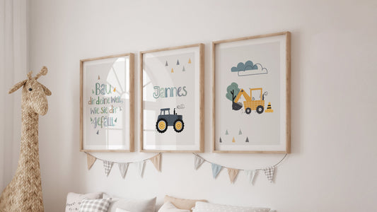 Children's saying | Tractor name | Excavator | 3-piece