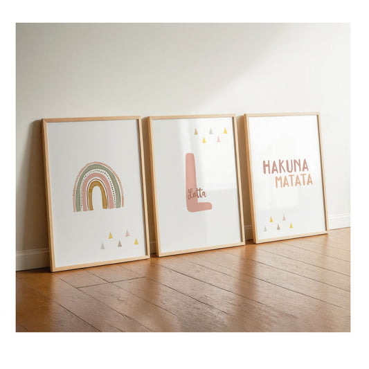 Rainbow | Name | Children's saying | Set of 3