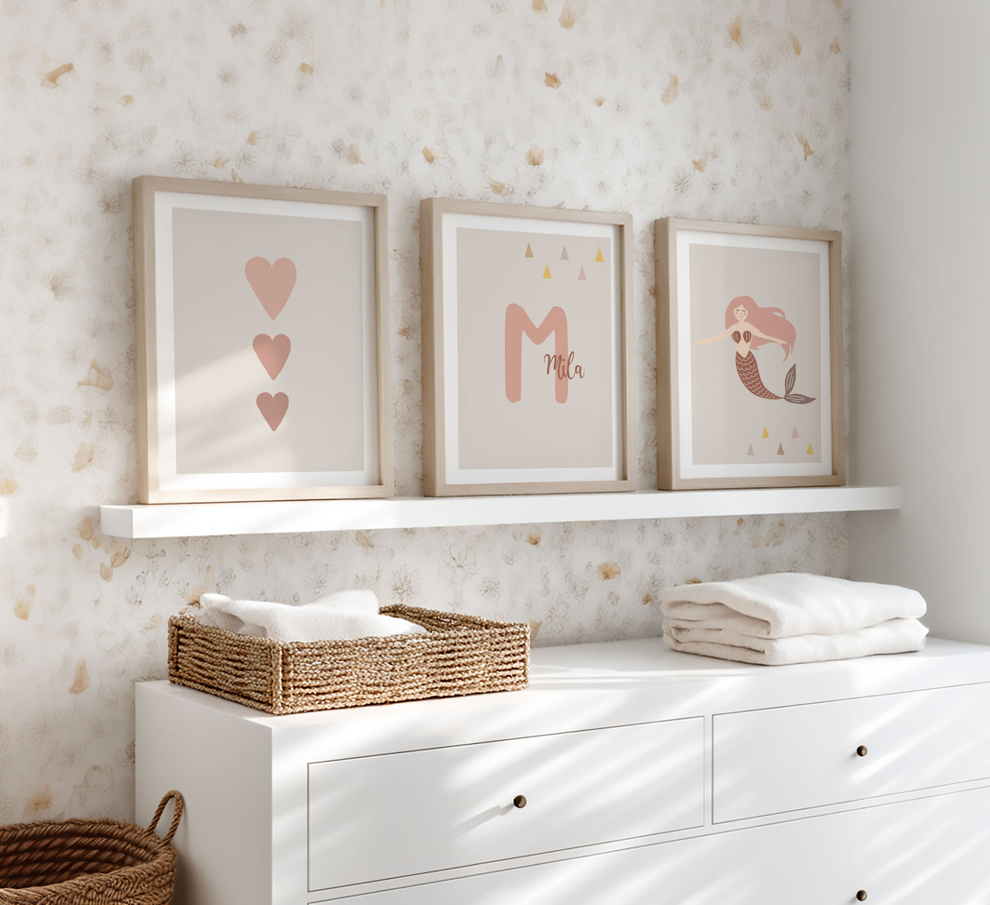 Hearts | Name | Mermaid | Set of 3