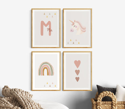 Name | Einhorn | Regenbogen | Herzen | 4er Boho