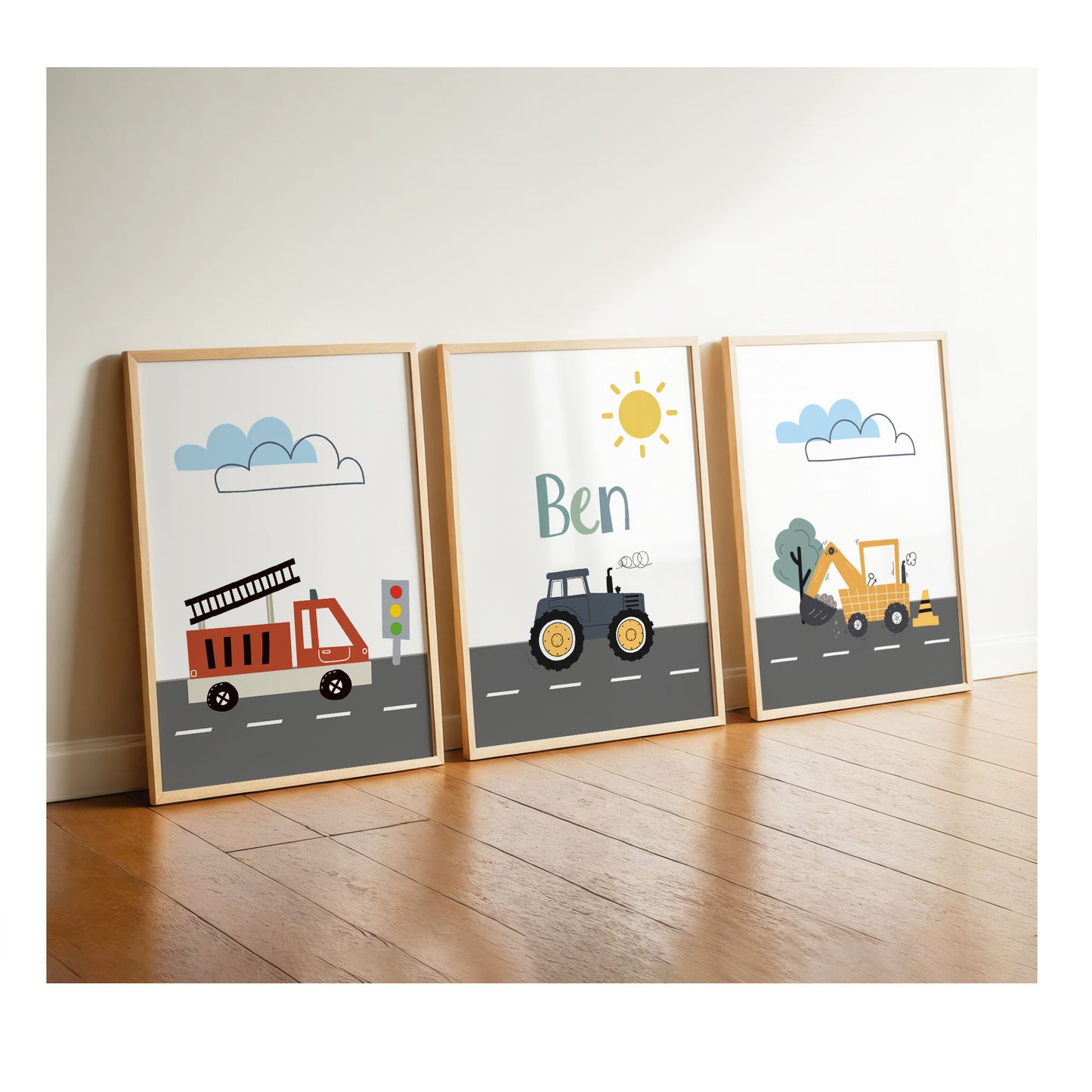 Fire engine | Tractor name | Excavator | 3-series