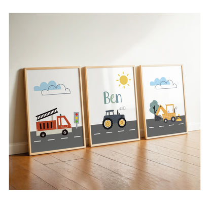 Fire engine | Tractor name | Excavator | 3-series